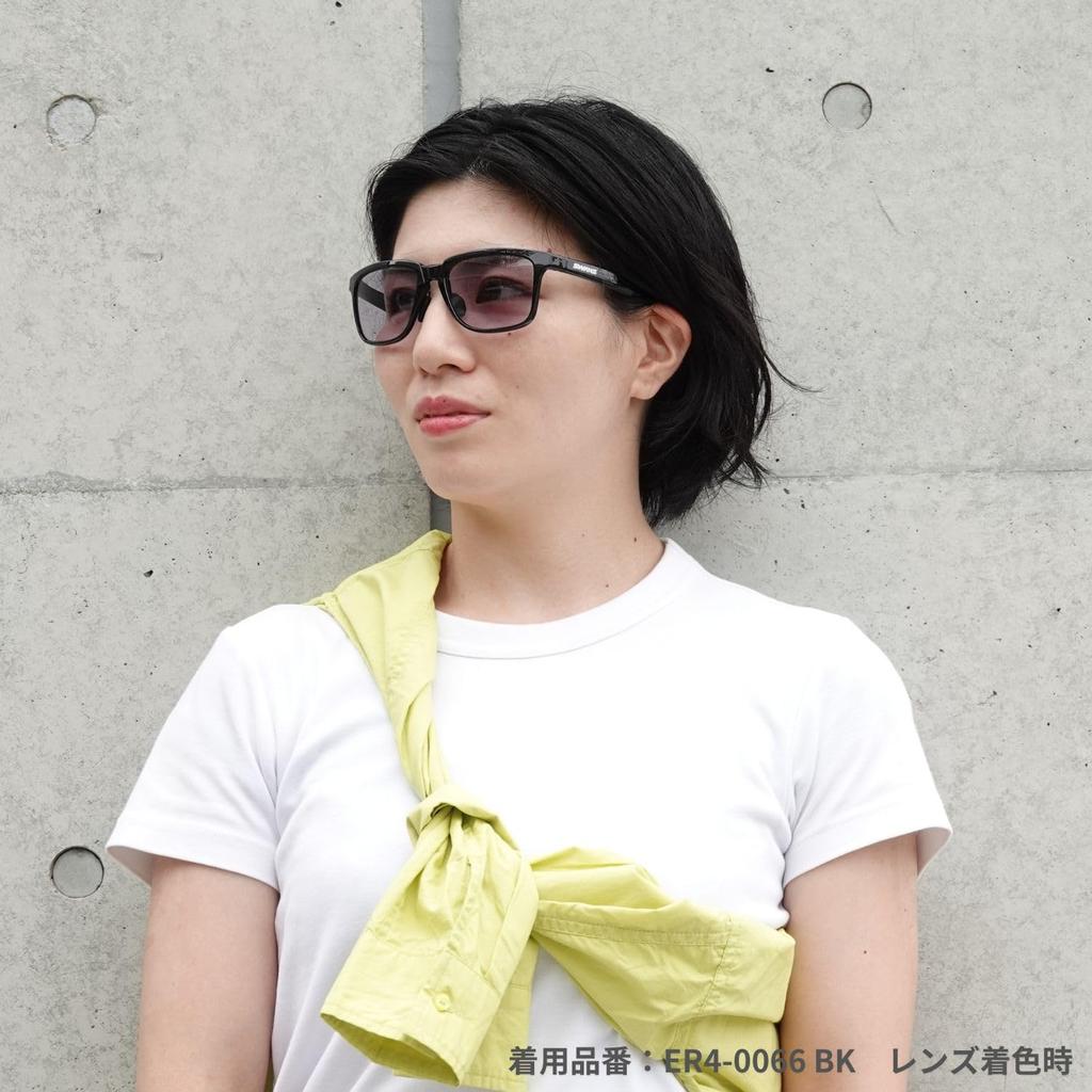 SWANS ER Sunglasses Made in Clear to Free Size (AMZ-ER4-0066) Japan, Black/Photochromic Smoke, Square, Casual,