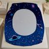 3pcs Fitted Sheet Set Cartoon Style Space Planets Stars Galaxies Cosmos Illustration Printed Bed Sheet With 2 Pillowcases