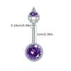 1Pcs Purple Zircon Dangle Belly Button Rings Stainless Steel Heart Butterfly Navel Piercing Long Drop Pendant Belly Ring Jewelry