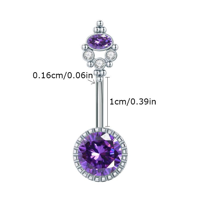 1Pcs Purple Zircon Dangle Belly Button Rings Stainless Steel Heart Butterfly Navel Piercing Long Drop Pendant Belly Ring Jewelry