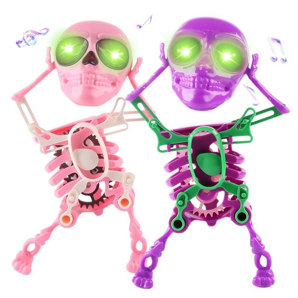 With Music Dancing and Swinging 3D Skull Toy with Lights Wind Up Skeletons New Dancing Skeleton