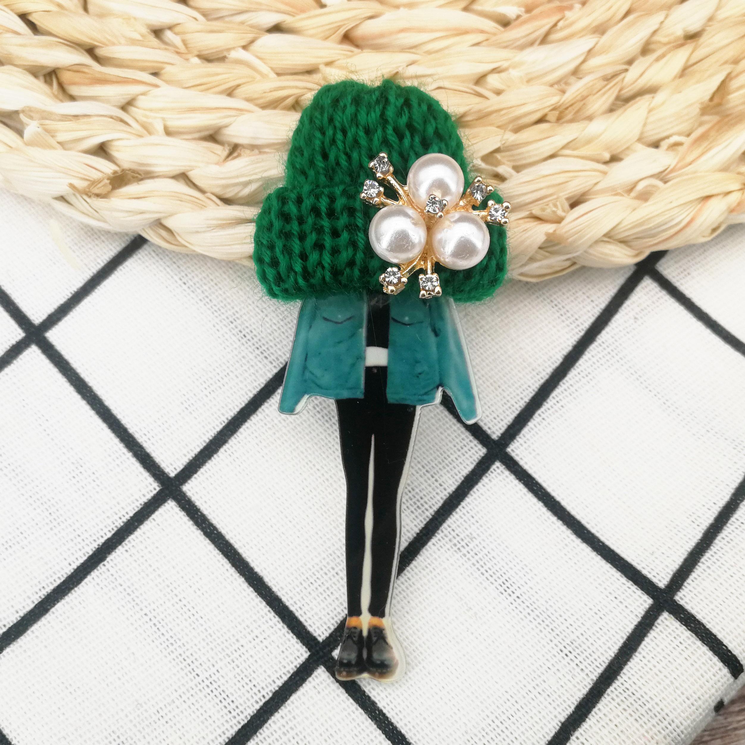 

Girls Cute Lovely Brooches for Woman Wool Hat Crystal Cartoon Badges Brooch Pins Fashion Harajuku Pins Icons Gifts Drop-Shipping
