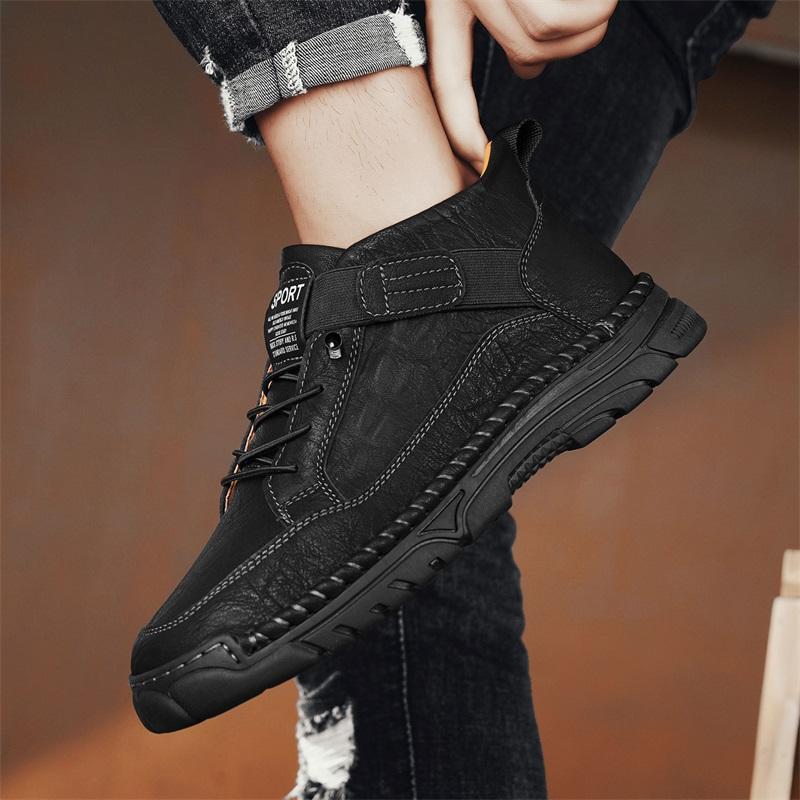 Men's High-top Casual Shoes Handmade Shoes Casual Sneakers Plus Size 39-48