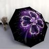 1pc Floral Mandala Automatic Folding Umbrella - Compact 8-Rib Design, Durable Plastic & Iron, Lightweight for Outdoor Daily Use