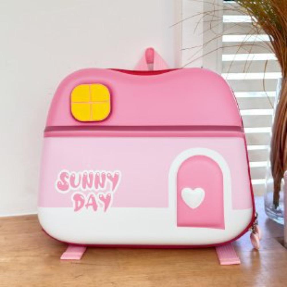 

New kindergarten cartoon double shoulder eggshell small house schoolbag ultra-light shoulder pads large, medium and small class children s bag 27*9*24