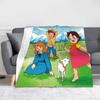 Heidi Ein Mädchen aus den Alpen Korallenfleece Decke Modische Decke Cartoon Anime für Bettwäsche Gestrickte Modische Decke Reise Leicht Multifunkti