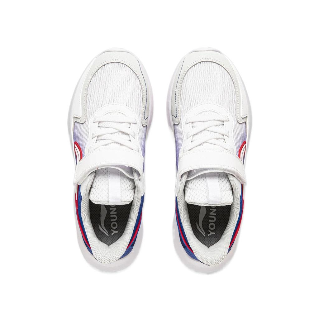 Li Ning Kids Sports Lifestyle Fashion Versatile Comfortable Low-Top Casual Shoes Kids Sneaker Standard-White Bright-Blue YKCU234-1