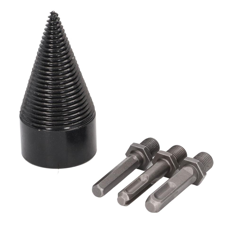 4pcs Hex Shank Log Splitter Bit 3Pcs Removable Shanks Firewood Drill Bit Family Heating