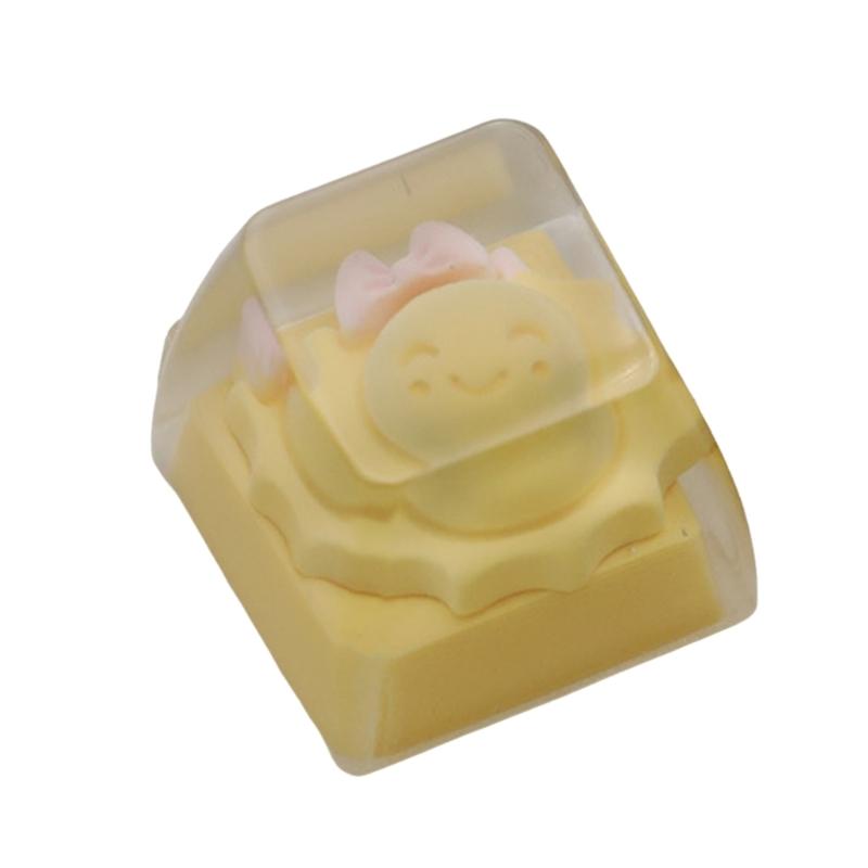 Clear Cover Keycaps for Mechanical Keyboards Retro Television and Sunny Theme Resin Keycaps