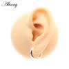 Alisouy 2pcs Copper Alloy Cute Curve Polishing Small Circle Round Hoop Earrings For Women Men Ear Cuff Brincos Hinged Jewelry
