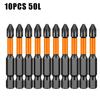 6pcs/10pcs Non-slip PH2 Magnetic Batch Head Drill Bit Screw Driver Hand  Power Hand Tools