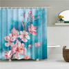 Flower Painting Printed Mildew Proof Polyester Shower Curtains Washable Waterproof Shower Curtains for Bathroom Home Decor