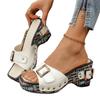 High Chunky Platform Heels for Women Comfort Slip on Square Open Toe High Block Heel Sandals Wedge Comfortable Heeled Slides Women's Beach Dress Shoes