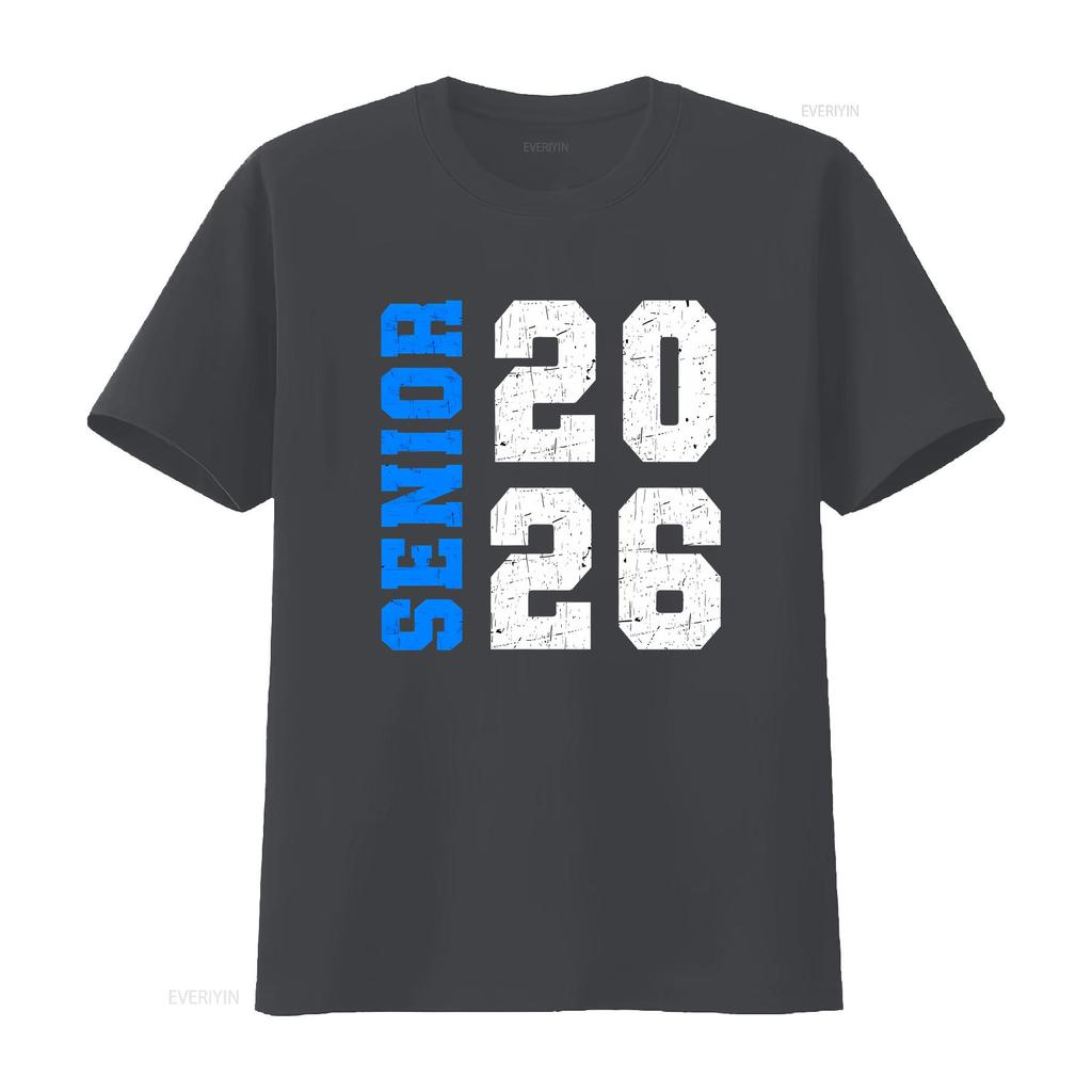 Senior 2026 T Shirt Class Of College High School Graduate vintage Washed Soft homme Stretched designer clothes Slightly Stylish