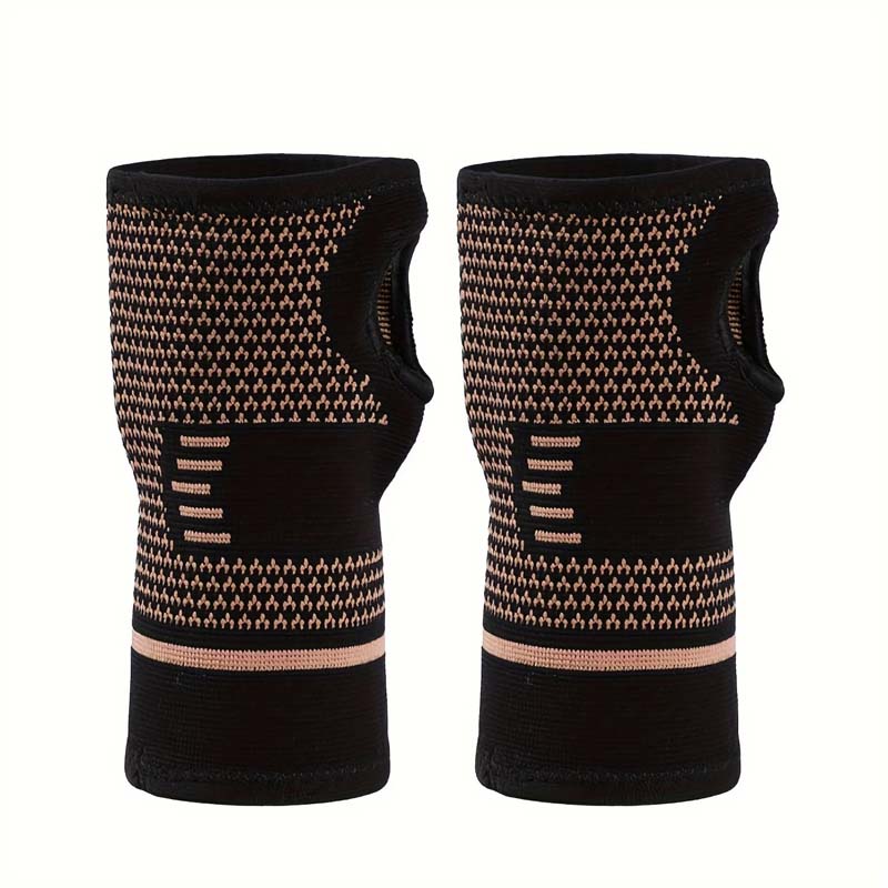 

2ps Hand Palm Nylon Knitted Sports Pressure Anti Twist Copper Ion Hand Palm Wrist Breathable Pressure L чёрный