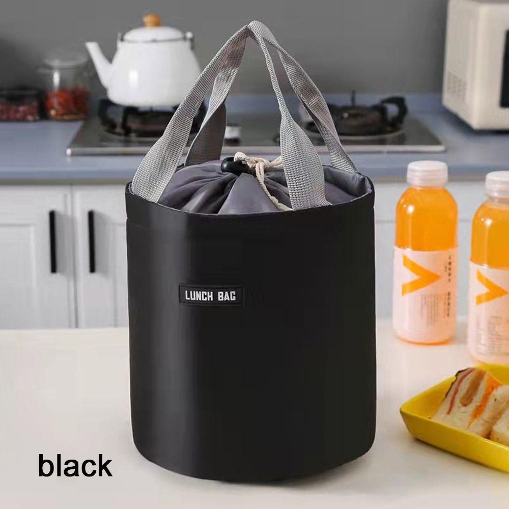Portable Round Cooler Lunch Bag For Picnic Kids Student Women Travel Collapsible Thermal Insulated Waterproof Storage Bag