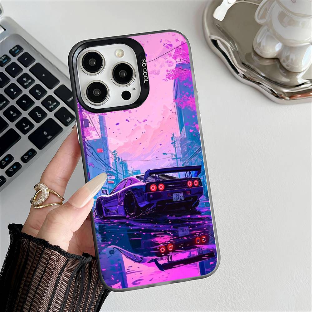 Anime T-Tokyo JDM Phone Case For Apple 11 12 13 14 15 16Pro Max Plus Protect Plating Phone Cover