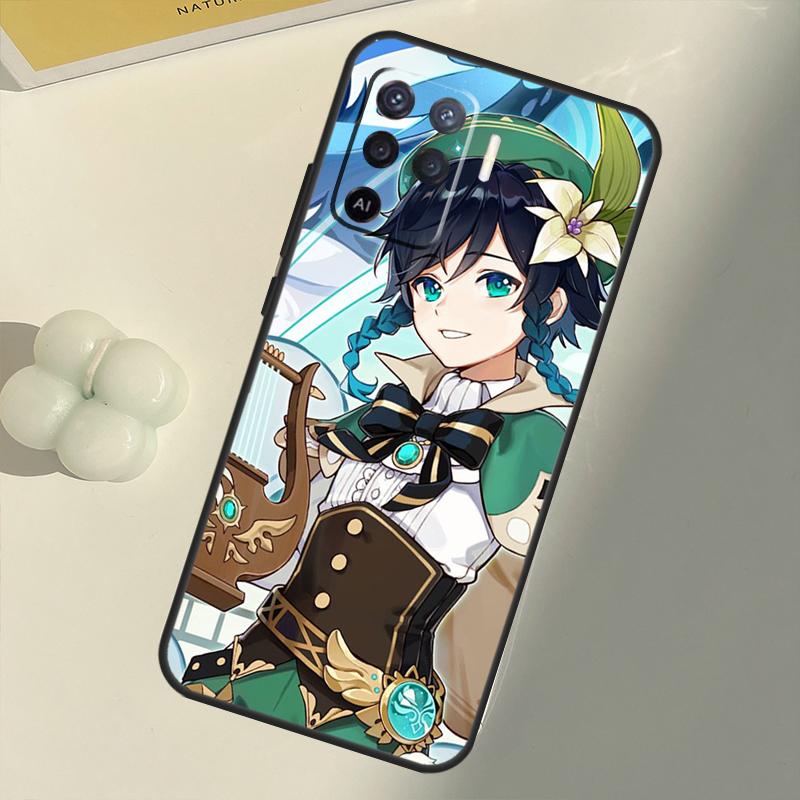 Genshin Impact Venti Case For OPPO A1K A3S A5S A15 A16 A52 A72 A5 A9 A31 A53 A83 A91 A93 A54 A74 A94 Cover Capa