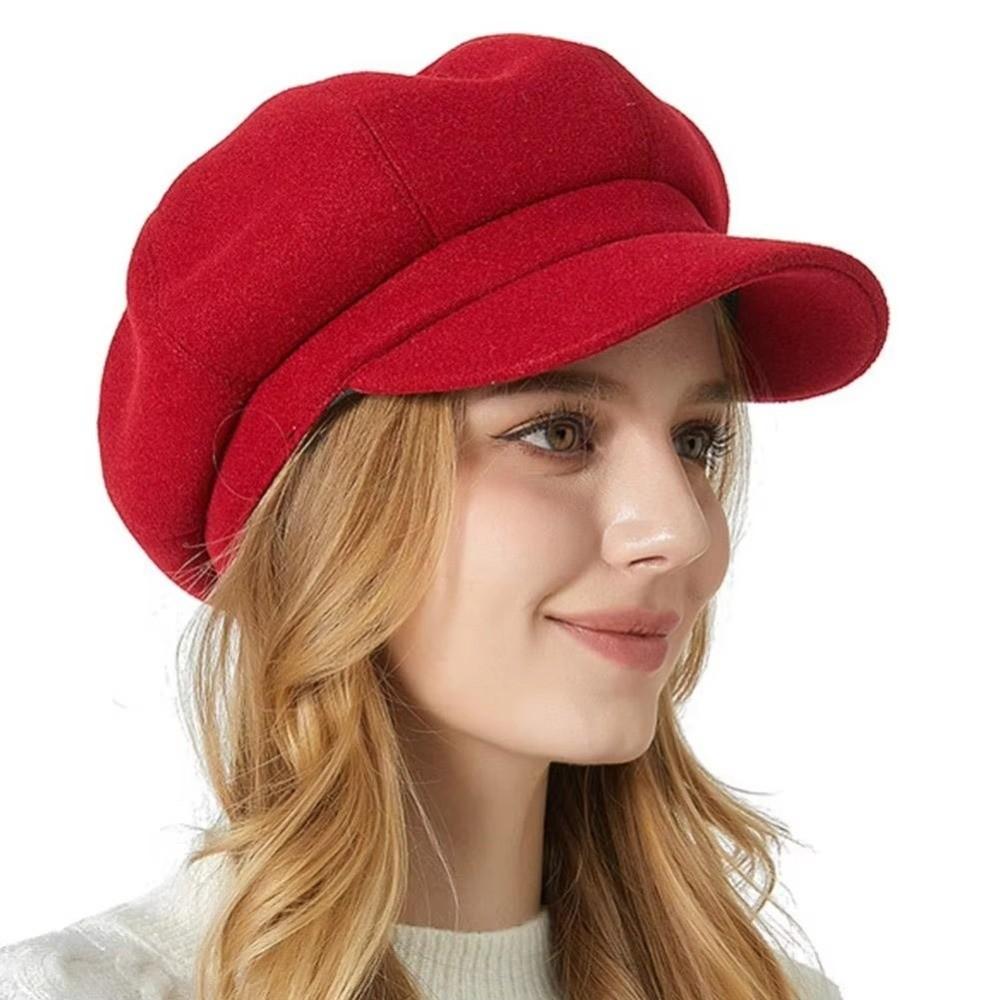 Solid Color Beret Hat Windproof Painter Caps Fashion Newsboy Hat Autumn Winter