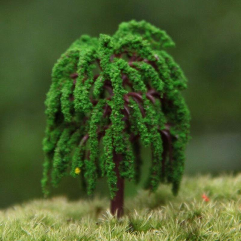 Hot 3pcs Simulation Coconut Trees Modern Park Miniature Fairy Garden Miniatures Landscape Accessories Toys for Doll House Mini
