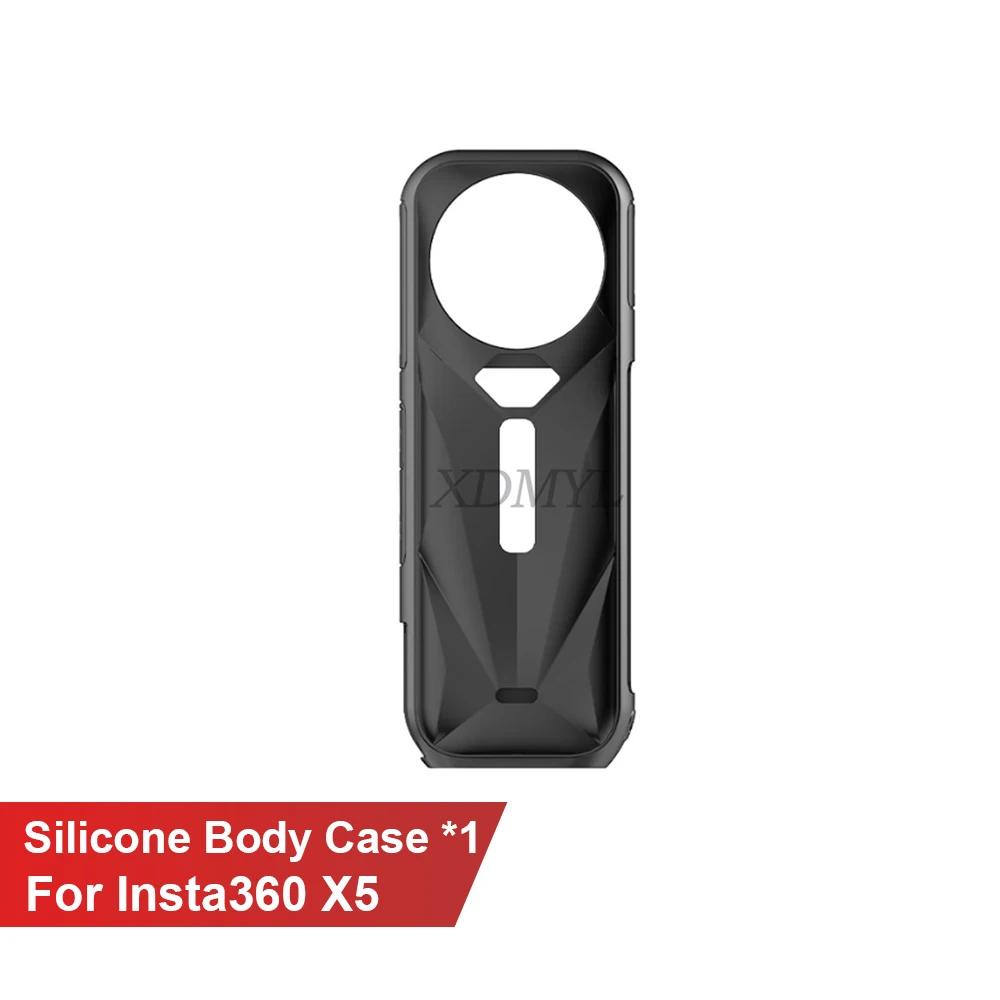 Magnetische Adapterhalterung/Gehärtete Folie/Silikon-Basiskörperhülle Objektivdeckel/Metall PC Kaninchenkäfig Für Insta360 X5 Kamerazubehör