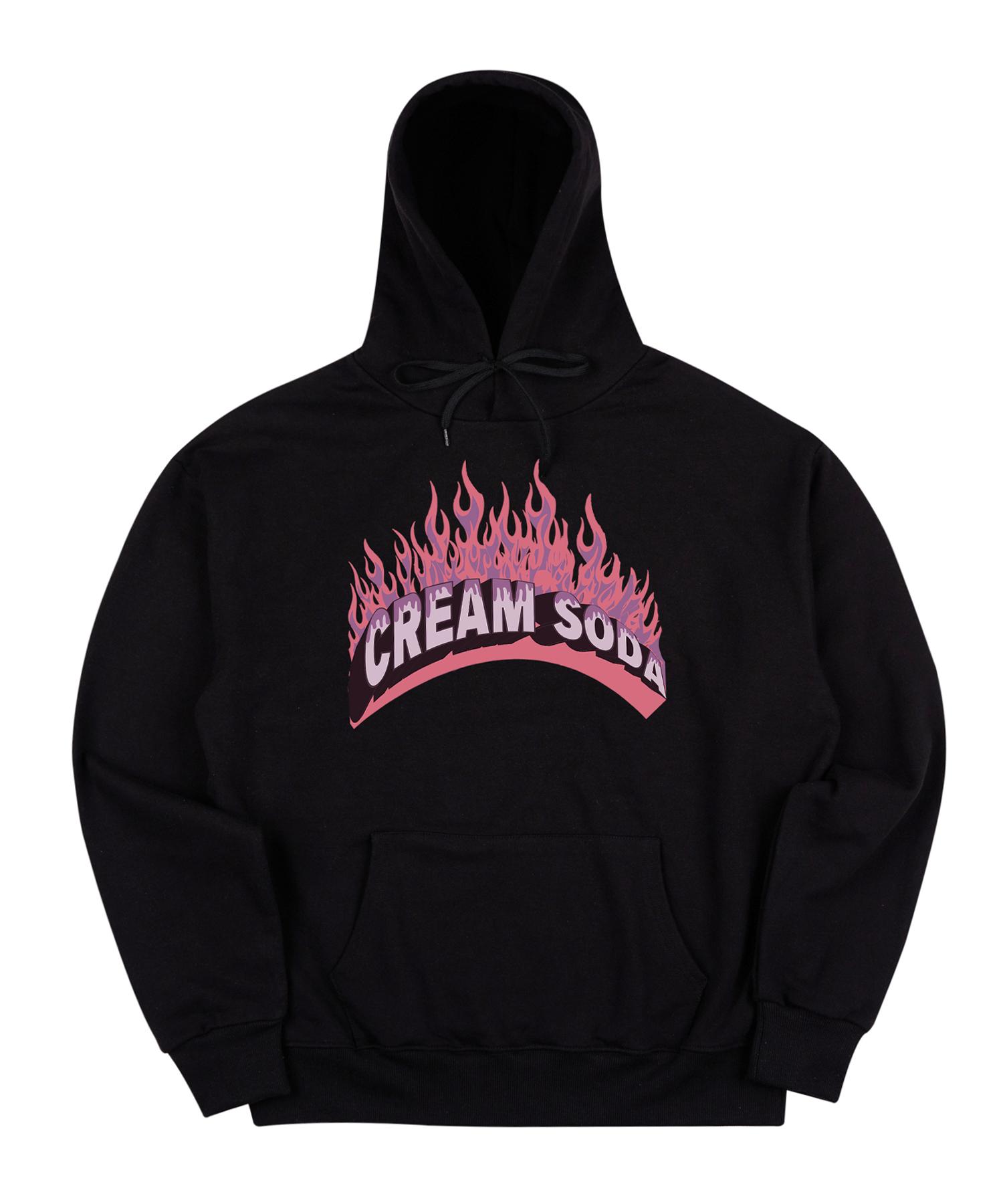 Cream Soda Lab Burning Black Pink Hoodie M