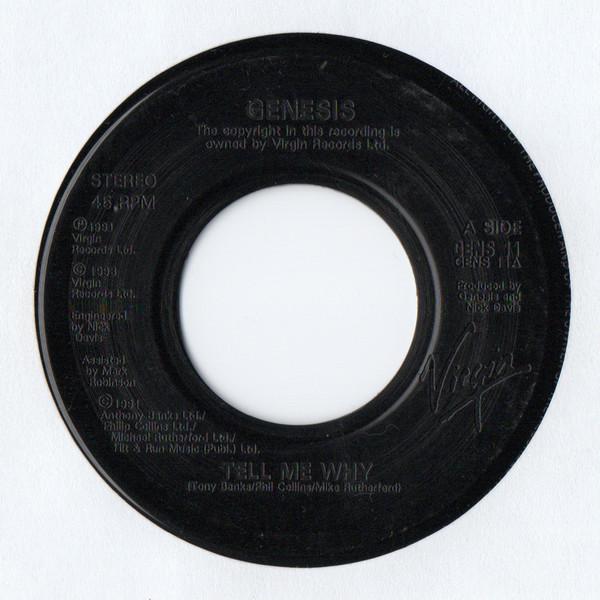 7inch Record GENESIS  Tell Me Why GENS11 VIRGIN 1993 UK Rock Used