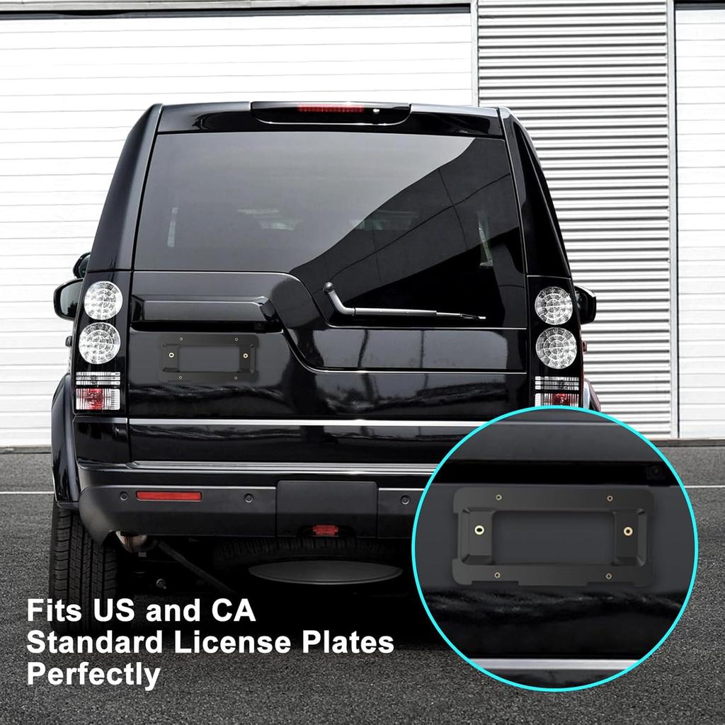 Rear License Plate Bracket Holder For 2005- Land Rover LR4 LR3 LR2, 2010- Range Rover Evoque Velar Discovery Series License Plate Bumper Car Tag