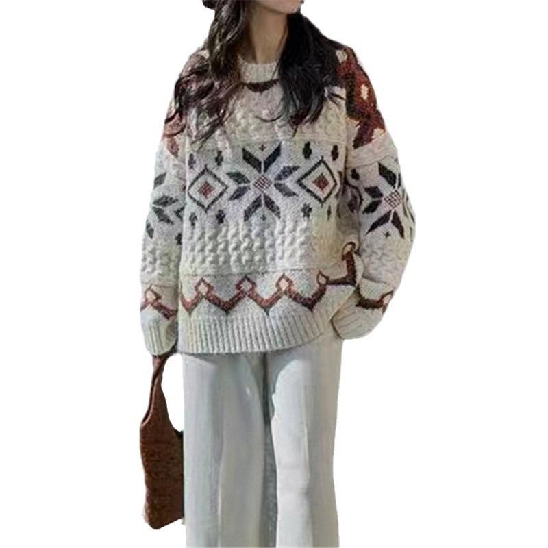 Autumn and winter new soft waxy gentle wind increase loose casual knitted pullover sweater women's top jacket