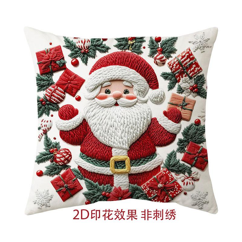 1pc Red Christmas Cushion Cover Santa Claus Snowman Durable Cover 2026 New for Home Ornament Xmas New Year Christmas Decoration