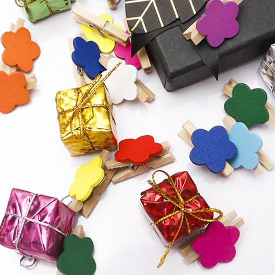 

50Pcs Wooden Clip Anti-deformed Ornament Simple Style Utility Creative Living Room Message Holder for Bedroom 3.5cm