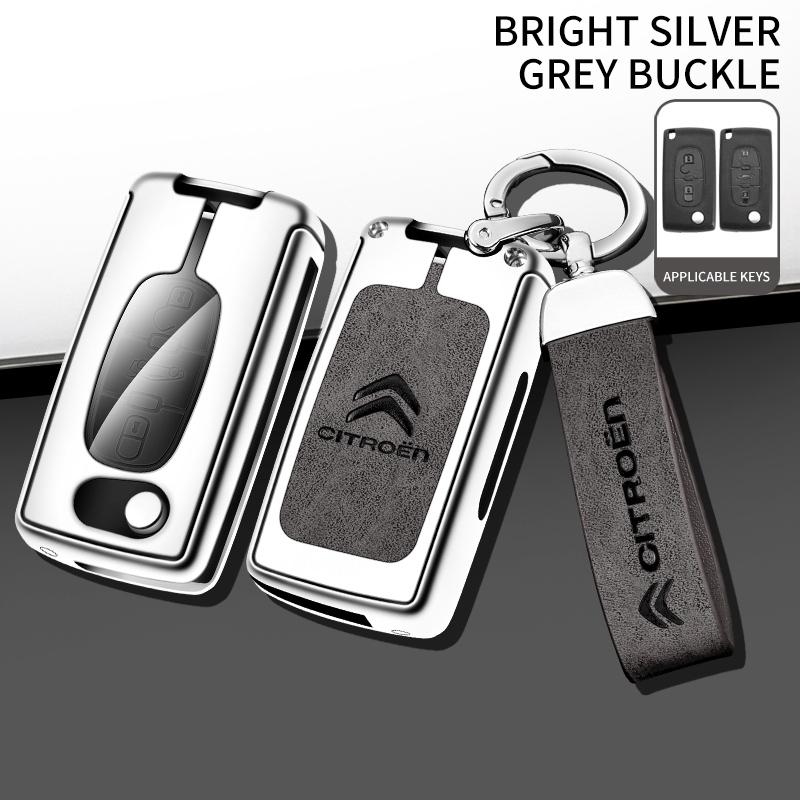 Zinc Alloy Leather Car Flip Remote Key Case Cover Protector Shell Fob durable For Citroen Xsara Picasso C5 C6 C8 Accessories alz123