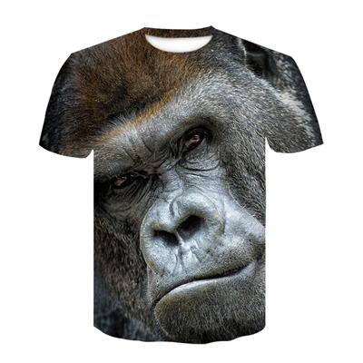 Summer Round Neck 3D Funny Monkey Graphic Printed Top Fashionable Casual Short Sleeved Children's Boy T-shirts
