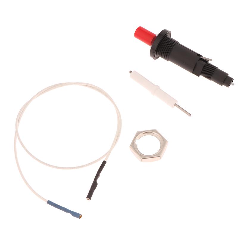1Set Push Button Piezo Ignitor With Cable Spark Ignition Kit Pressing Sparking For Oven Stove Bbq Camping Hiking Kitchen Lighter