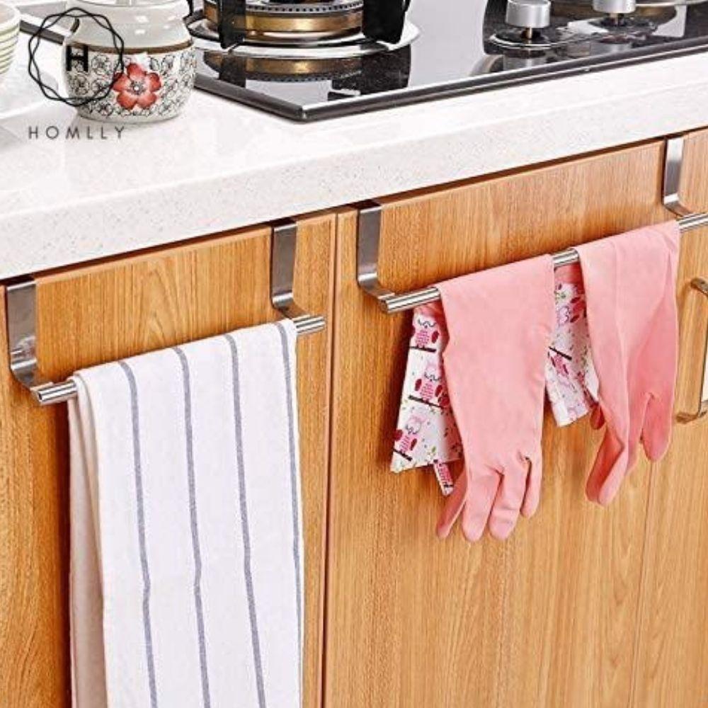Homlly Basic Over Cabinet Door Stainless Steel Towel Bar Holders