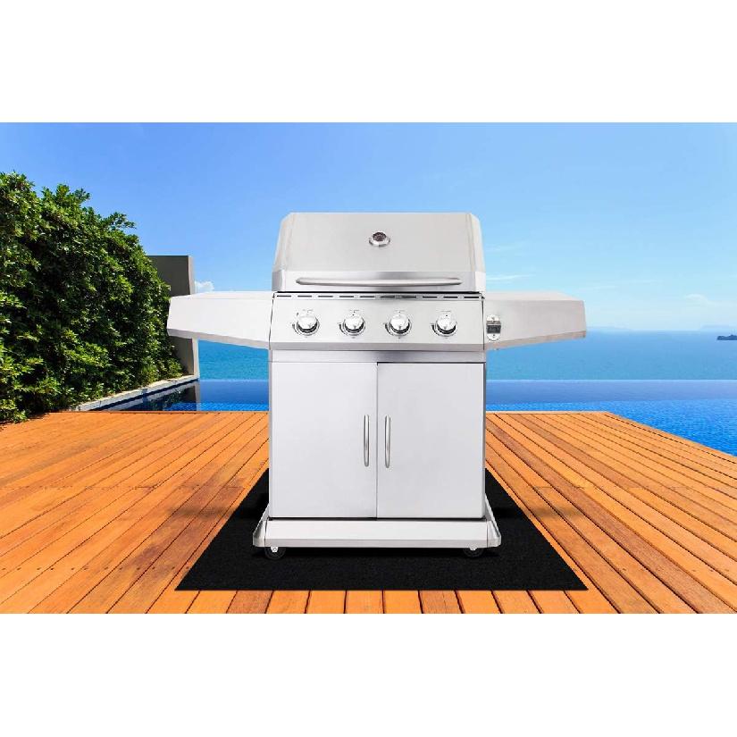 

Килимок для захисту від бризок для гриля барбекю для газової, електричної духовки та коптилень - Абсорбуючий килимок для гриля, який можна прати, захищає деку та патіо від бризок жиру (30 x