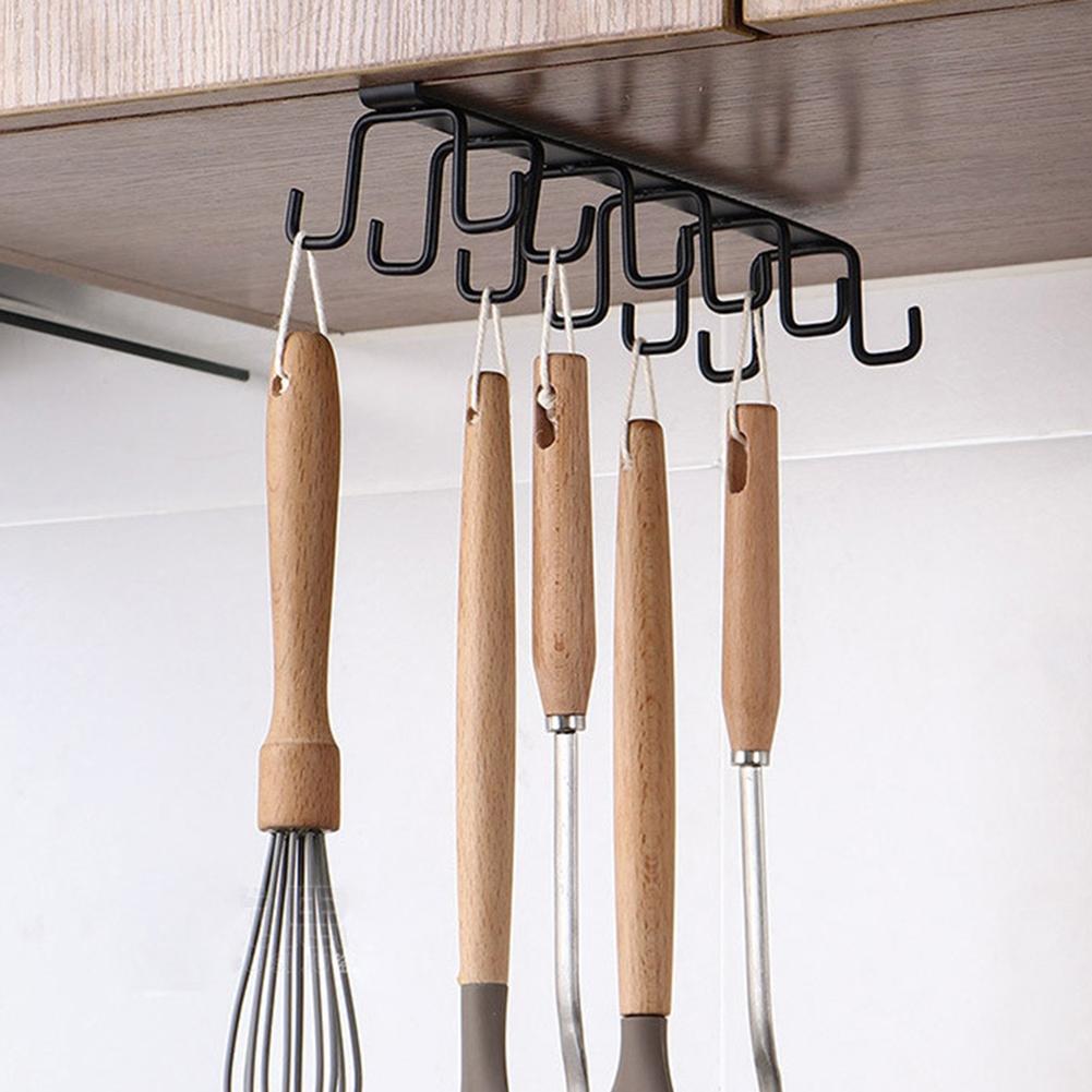 White Storage Hook Frame 25.5*8*7cm Iron Kitchenware Rack