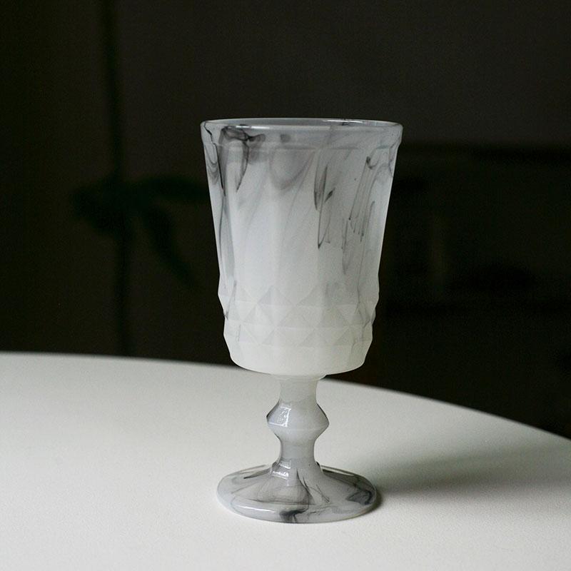 Milk Jade Glass Cup Goblet Glass Wine Glass Colorful Retro Glass Champagne Cocktail Glasses