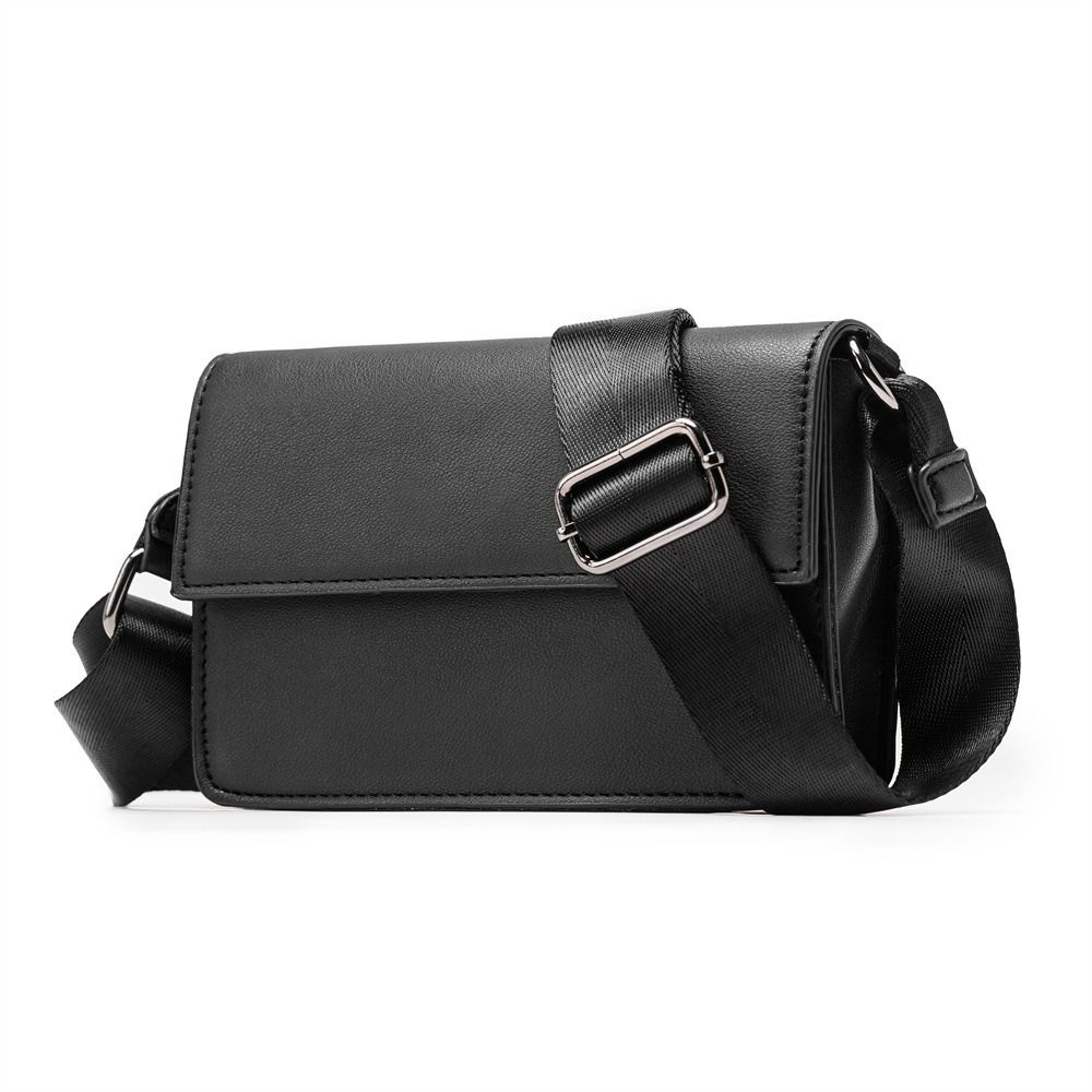 Large Capacity Men's Messenger Bag Black Rectangular Shoulder Bag Simple Male Crossbody Bag  Daily