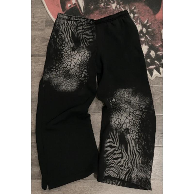 Fashion Printed Elastic Waist Casual Pants Unisex Loose Trousers Teens