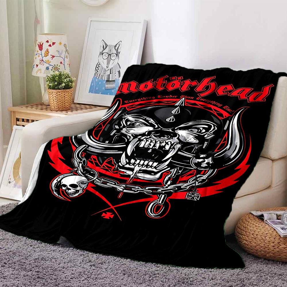 1pc Mot?rhead Soft Flannel All Season Throw for Home, Office, Outdoor UseDurable Comfort Soft Warm Throw for Home