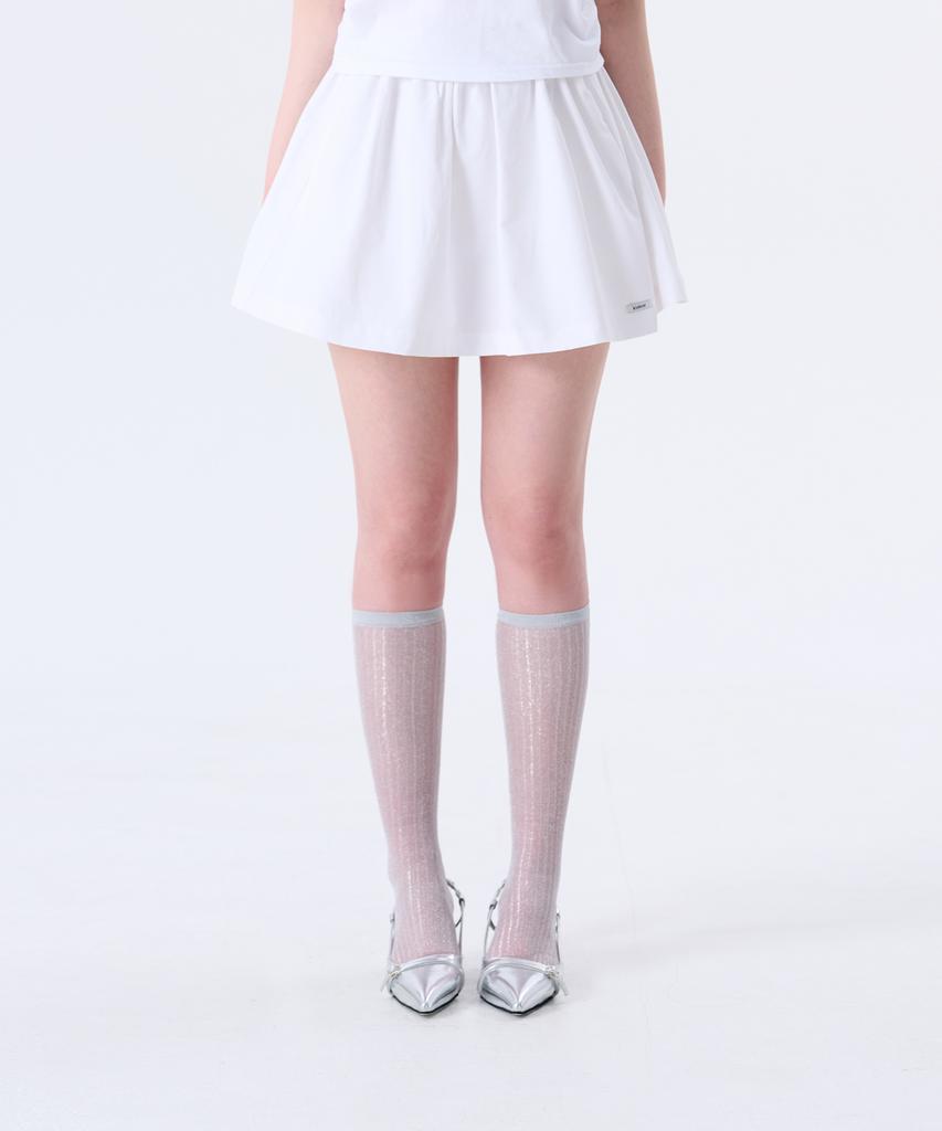 Kisyoleu Shirred Mini Skirt_White