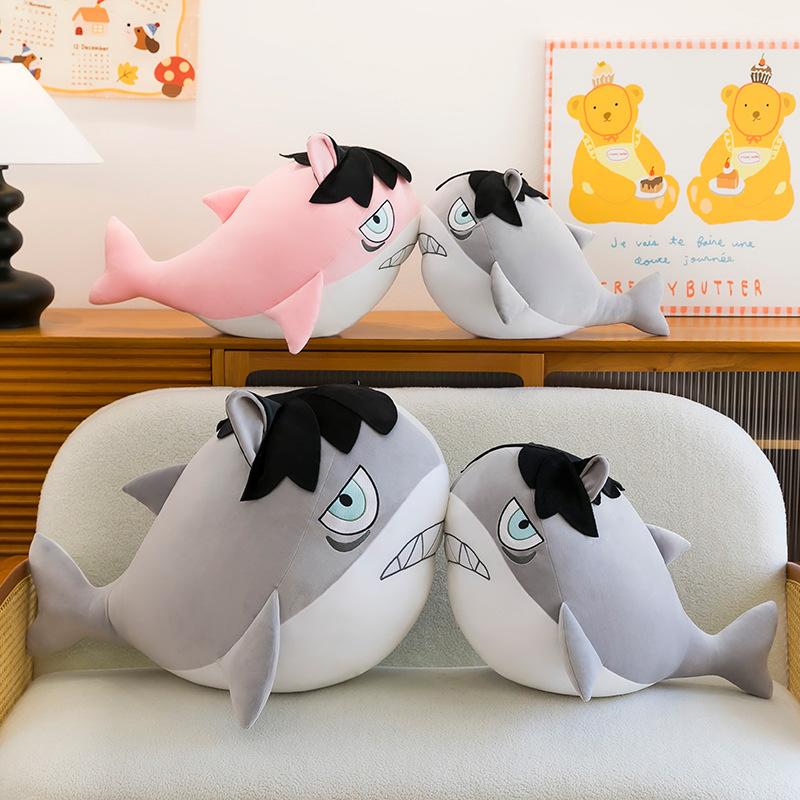 Cute Marine Animals Leo Shark Doll Plush Toy Children's Birthday Gift Fierce Great Shark Doll Throw Pillow