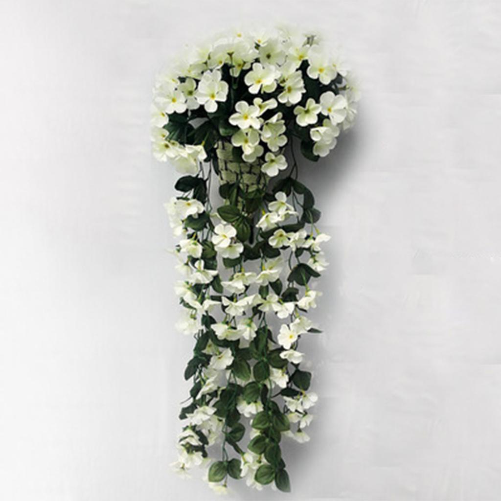 Fleurs suspendues, fleurs violettes artificielles, mur de glycine, panier suspendu, guirlande de vigne, fausse orchidée