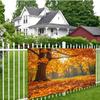 2D Plane, 1 Piece of Autumn Maple Leaf and Autumn Forest-themed Background Fabric, Presenting a Vibrant Autumn Scene