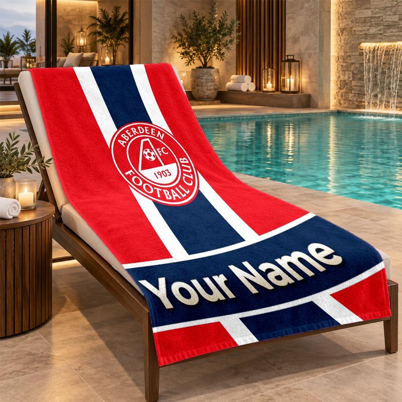 Custom Name Aberdeen Beach Towel Personalized Text Soft Towel Swimming Travel Bath Gift