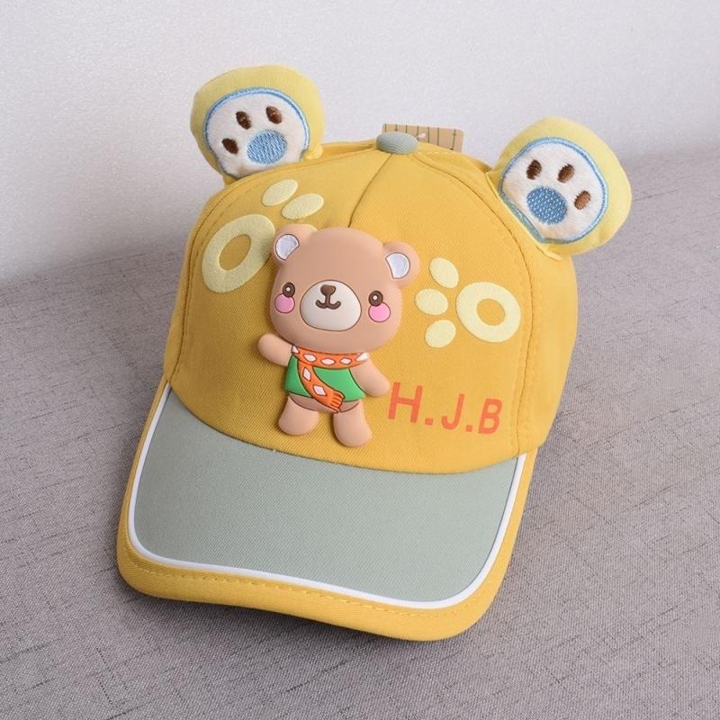 Children's Cartoon Bear Baby Baseball Cap Summer Boys Girls Sunshade Peaked Caps Cute Travel Kids Sun Hats