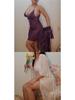 Plus Size Lace Camisole & Sexy Sheer Nightgown Lingerie Set
