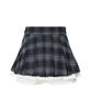 Zero Planet Julia Check Pleated Skirt Pants [Navy]