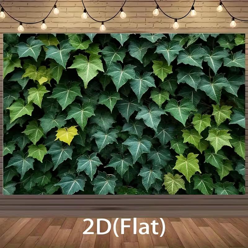 2D Tropical Ivy Leaf Backdrop, Lush Green Wall Party Photo Booth